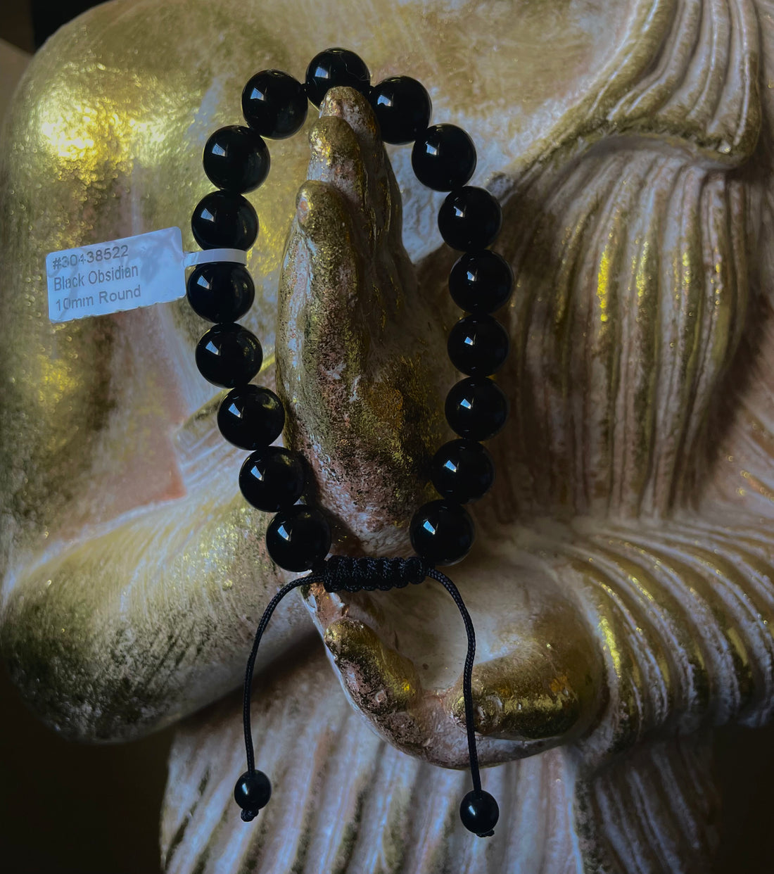 Black Obsidian drawstring bracelet